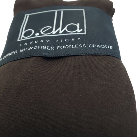 Microfiber Opaque Footless Tights Espresso SMALL B.ella Brigida Luxe Hosiery NWT - Picture 3 of 5